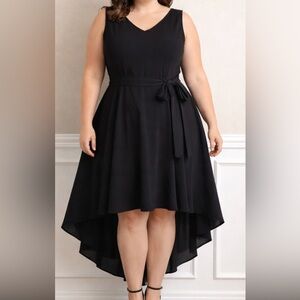 Lane Bryant Black V-Neck High-Low Wrap Dress